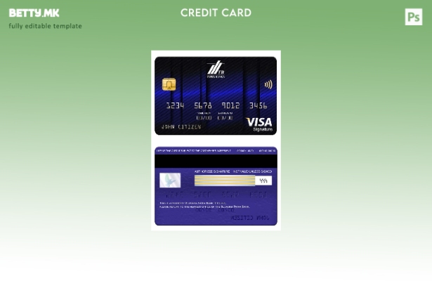 Модерен стил на шаблон за картичка за виза за потпис на Словачка Tatra Bank